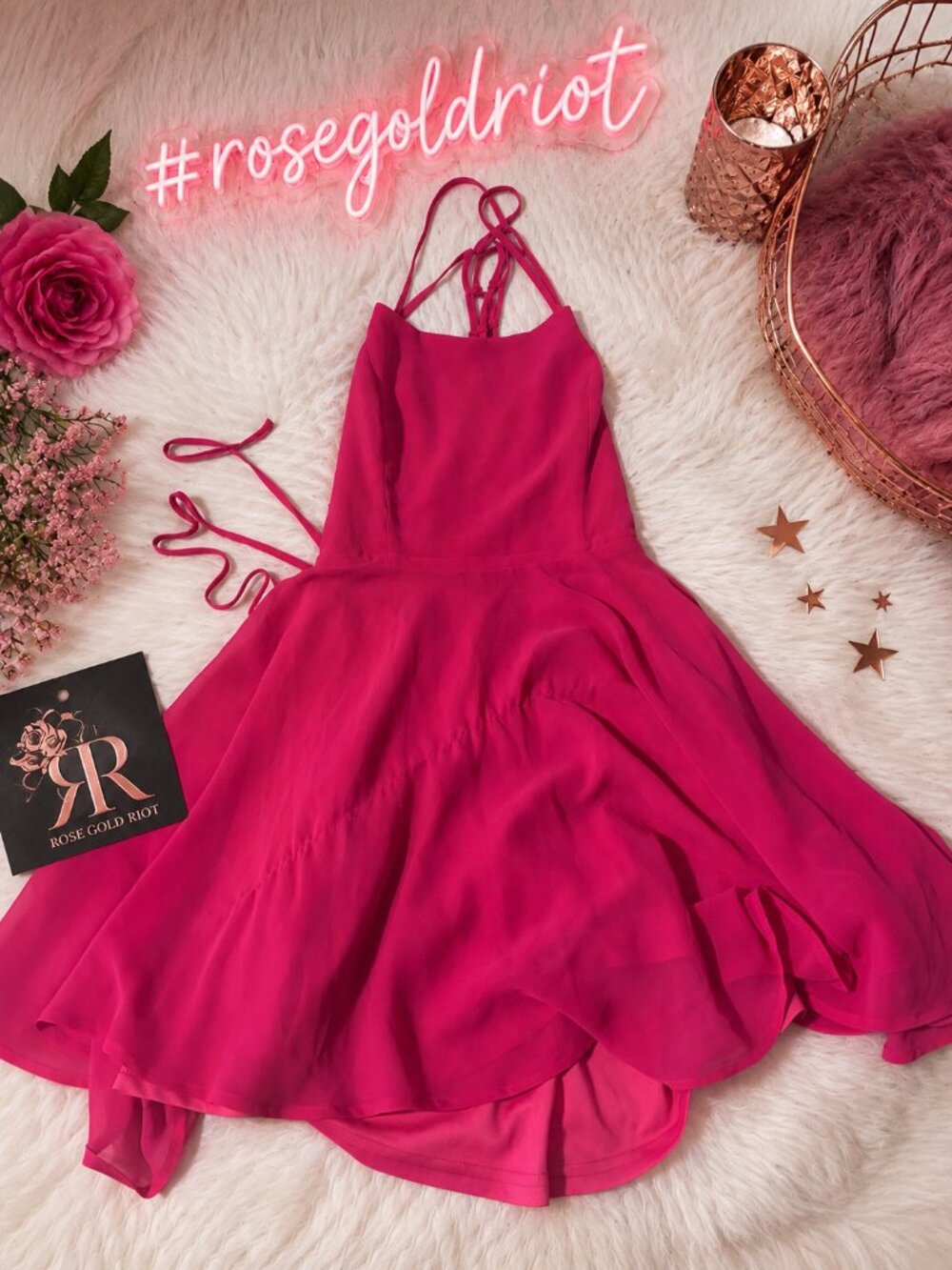 💖 Charlotte Russe Hot Pink Dress